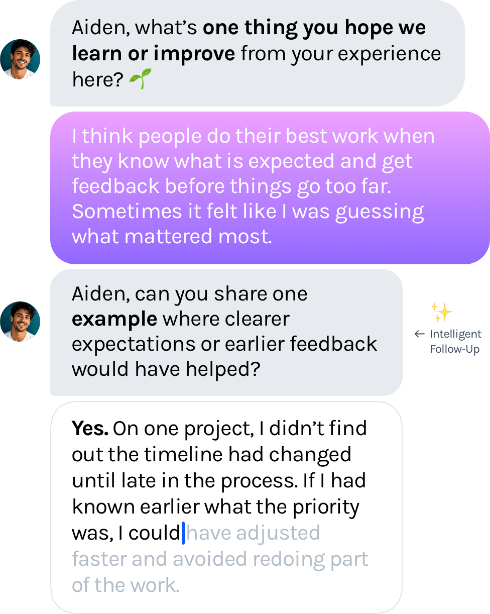 AI employee departure feedback